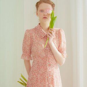 vem.ver ruffle collar midi dress